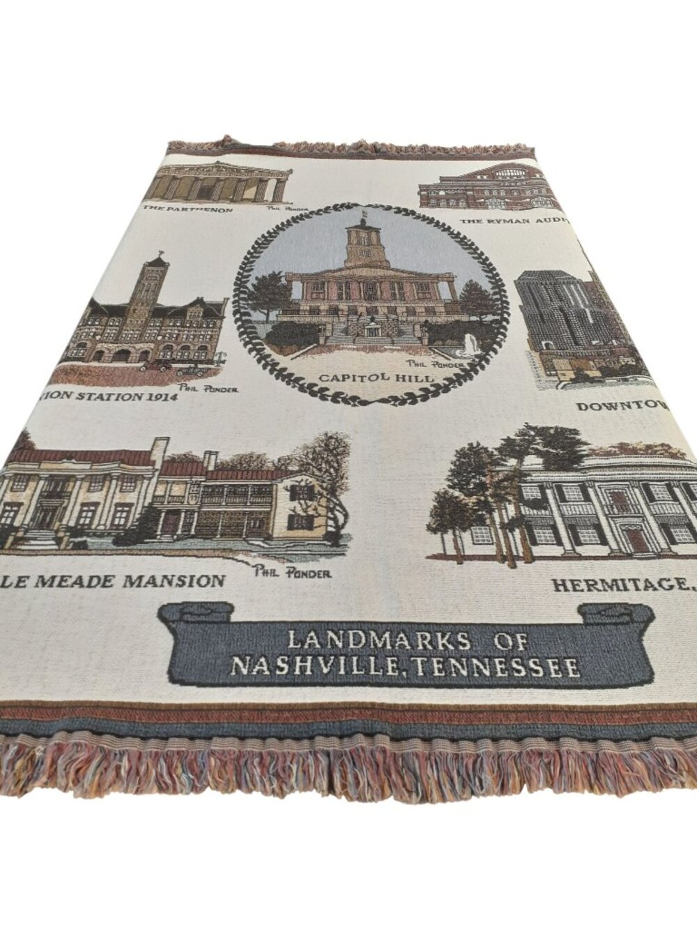 Nashville Blanket 48W x 63L Landmarks of Nashville Tennessee